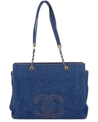 blaue Shopper Tasche von Chanel