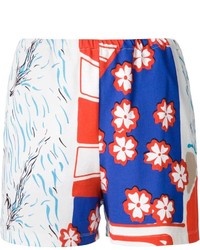 blaue Shorts mit Blumenmuster von Carven