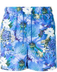 blaue Shorts mit Blumenmuster von Etro