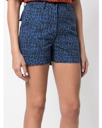 blaue Shorts mit Leopardenmuster von Tomas Maier