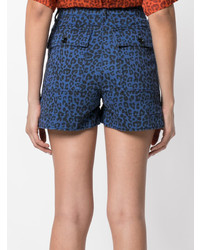 blaue Shorts mit Leopardenmuster von Tomas Maier