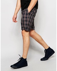 blaue Shorts mit Schottenmuster von Asos