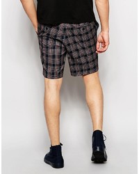 blaue Shorts mit Schottenmuster von Asos