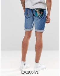 blaue Shorts von Reclaimed Vintage