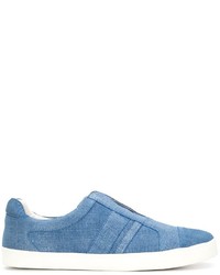 blaue Slip-On Sneakers aus Jeans