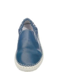 blaue Slip-On Sneakers aus Leder von camel active