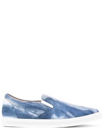 blaue Slip-On Sneakers aus Leder von DSQUARED2