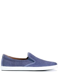 blaue Slip-On Sneakers aus Leder von Jimmy Choo