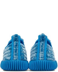 blaue Slip-On Sneakers aus Segeltuch von Bottega Veneta