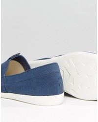 blaue Slip-On Sneakers aus Segeltuch von Vagabond