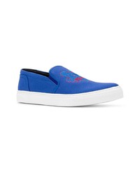 blaue Slip-On Sneakers aus Segeltuch von Kenzo