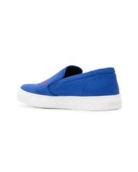 blaue Slip-On Sneakers aus Segeltuch von Kenzo