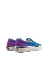 blaue Slip-On Sneakers aus Segeltuch von Vans