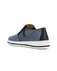 blaue Slip-On Sneakers aus Segeltuch von Giuseppe Zanotti Design