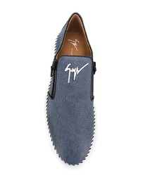 blaue Slip-On Sneakers aus Segeltuch von Giuseppe Zanotti Design