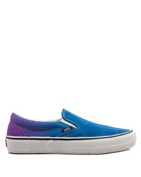 blaue Slip-On Sneakers aus Segeltuch von Vans