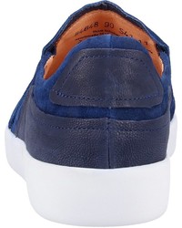 blaue Slip-On Sneakers aus Wildleder von Think