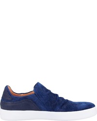 blaue Slip-On Sneakers aus Wildleder von Think