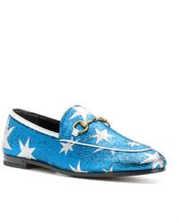 blaue Slipper mit Sternenmuster von Gucci