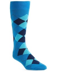 blaue Socken mit Argyle-Muster