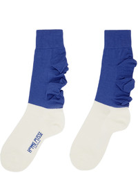 blaue Socken mit Blumenmuster von Homme Plissé Issey Miyake