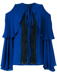 blaue Spitze Bluse von Elie Saab