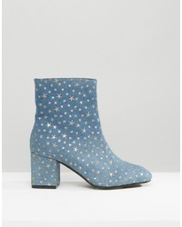 blaue Stiefeletten mit Sternenmuster von Daisy Street