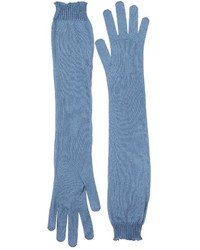 blaue Strick Handschuhe