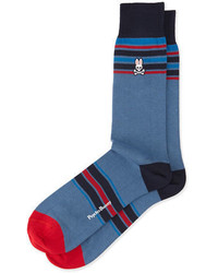 blaue Strick Socken