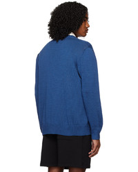 blaue Strickjacke mit Blumenmuster von Corridor