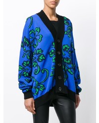 blaue Strickjacke mit Blumenmuster von Dsquared2