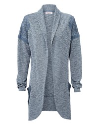 blaue Strickjacke mit einer offenen Front von LINEA TESINI by Heine