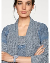 blaue Strickjacke mit einer offenen Front von LINEA TESINI by Heine