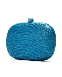 blaue Stroh Clutch von Serpui