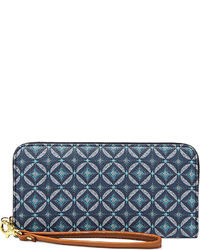 blaue Taschen mit geometrischem Muster