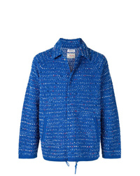 blaue Tweed Shirtjacke