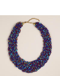 blaue verziert mit Perlen Halskette