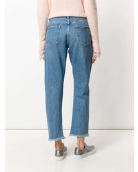 blaue verzierte Boyfriend Jeans von Marco Bologna