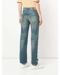 blaue verzierte Boyfriend Jeans von Tu Es Mon Trésor