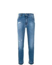 blaue verzierte enge Jeans von Dolce & Gabbana