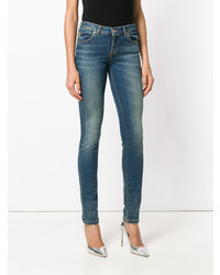 blaue verzierte enge Jeans von Versace Collection