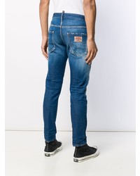 blaue verzierte enge Jeans von DSQUARED2