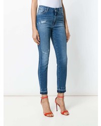 blaue verzierte enge Jeans von Dolce & Gabbana