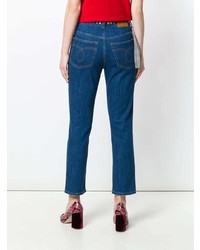 blaue verzierte Jeans von Miu Miu