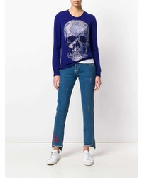 blaue verzierte Jeans von Philipp Plein