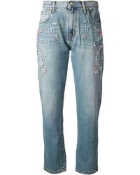 blaue verzierte Jeans von MSGM
