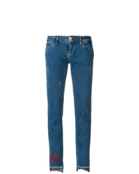 blaue verzierte Jeans von Philipp Plein