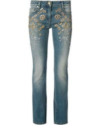 blaue verzierte Jeans von Roberto Cavalli