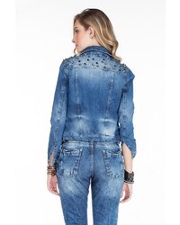 blaue verzierte Jeansjacke von CIPO & BAXX