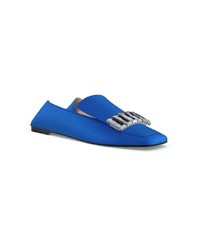 blaue verzierte Leder Slipper von Sergio Rossi